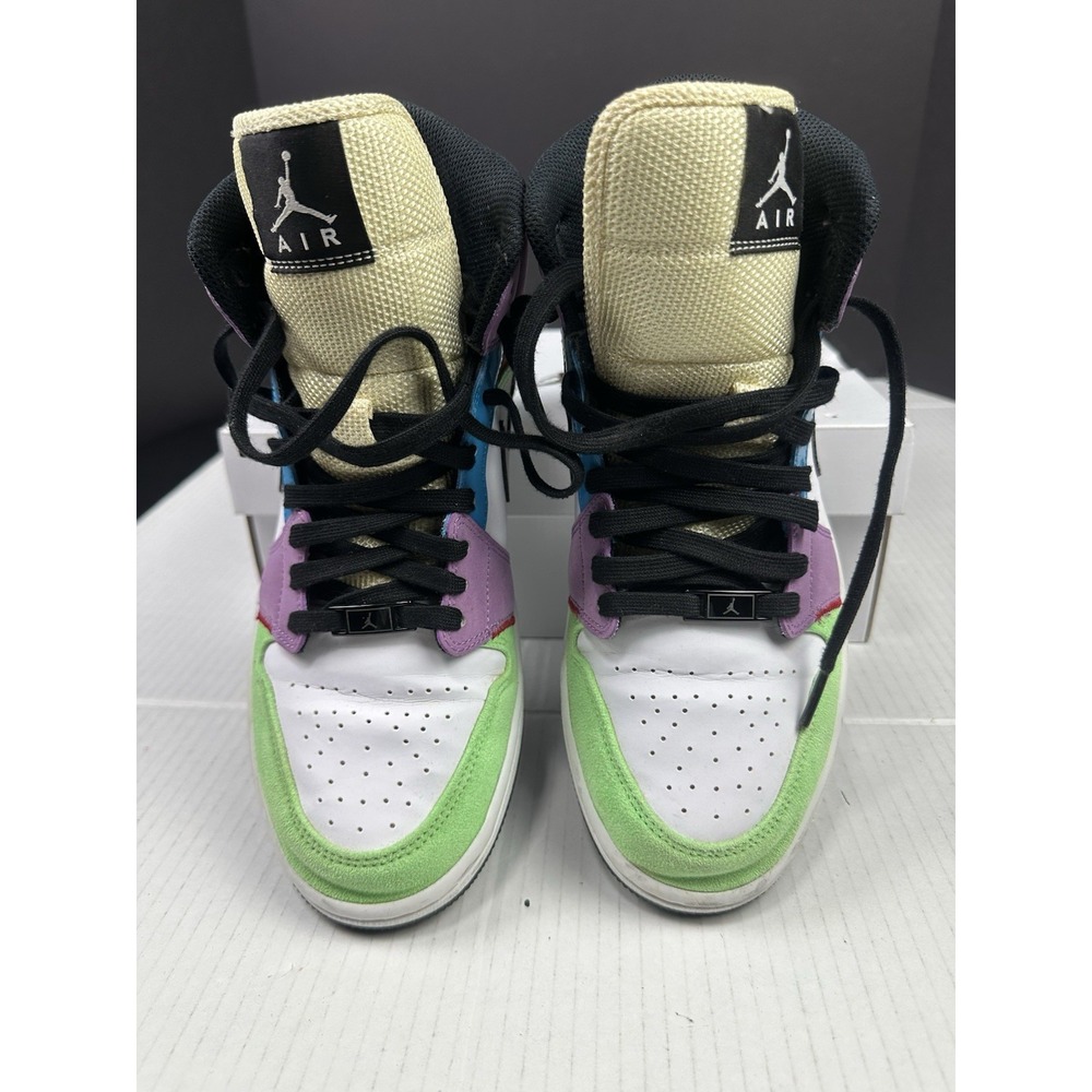 2020 Womens Nike Air Jordan Retro 1 "Lightbulb MID SE Shoes! Size 10 Extra Laces - Picture 13 of 16